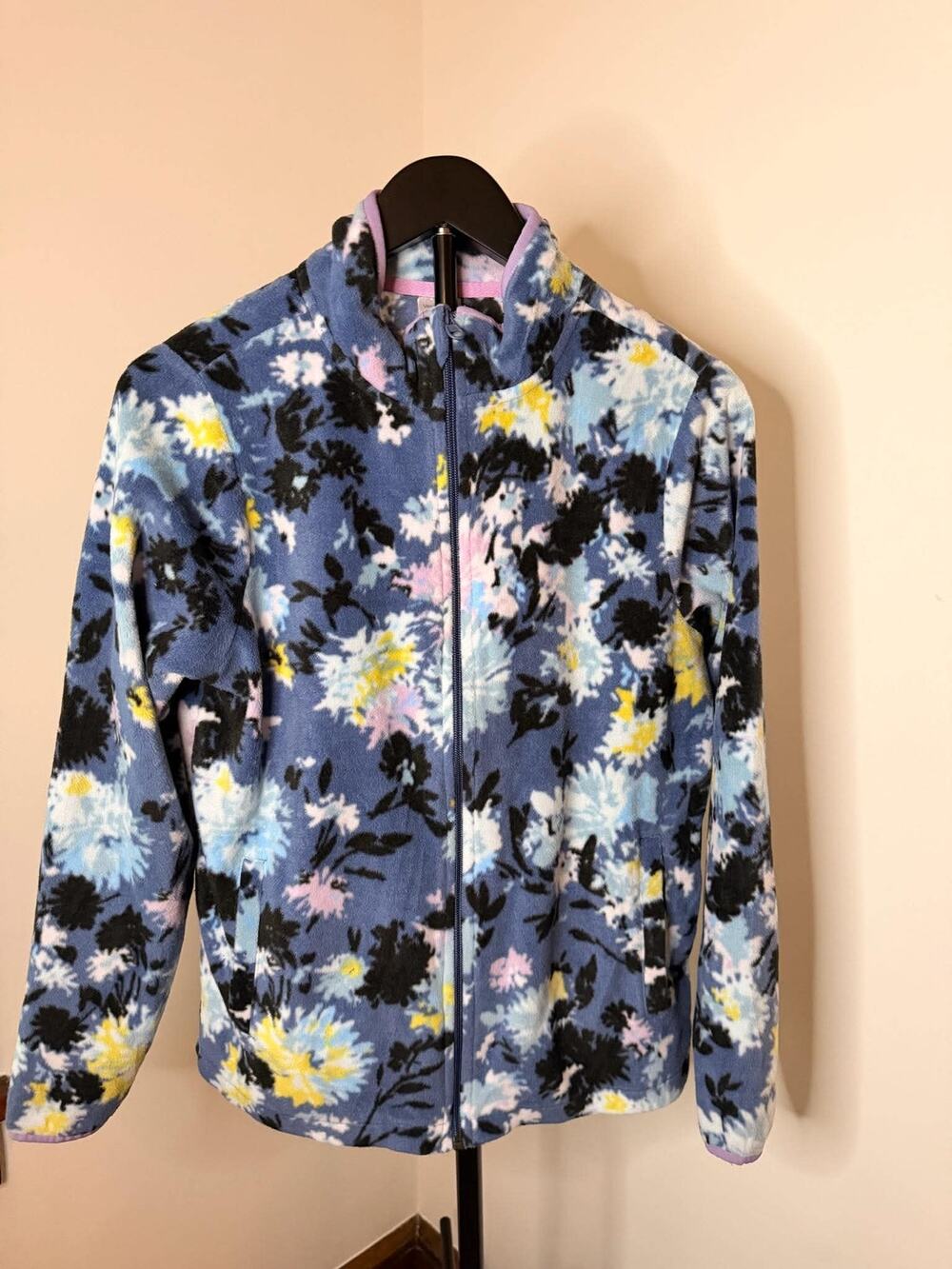 Vera Bradley Blue Floral Full Zip Fleece Jacket Women’s Small